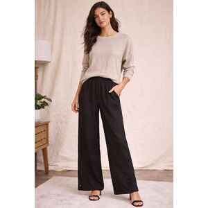 Barefoot Dreams Black Wide Leg Pants XS Silky Feel